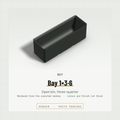 Bay 1×3 open bin, three-quarter view (render)