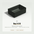 Bay 2×3 open bin, three-quarter view (render)
