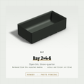 Bay 2×4 open bin, three-quarter view (render)