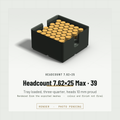 Headcount 7.62×25 Max Density 2×2 tray loaded with 39 rounds, three-quarter view, heads standing 10 mm proud of the hex field (render)